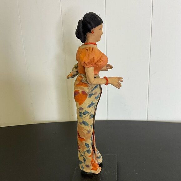 Vintage Handmade 11" Asian Ethnic Figurine With Stand - Picture 11 of 13